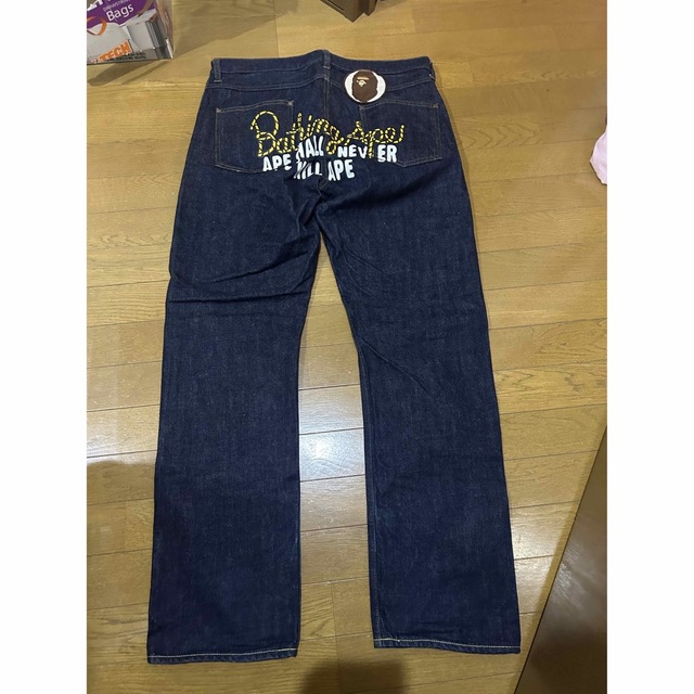 A BATHING APE - アベイシングエイプ バックプリント L 濃紺 デニム