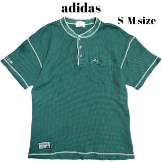 アディダス(adidas)の90’s adidas ヘンリーネックTシャツ ワッフルT グリーン(Tシャツ/カットソー(半袖/袖なし))