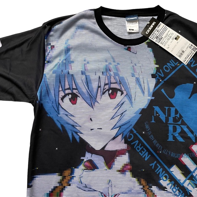 色ブラックを基調としたデザイン【大人気！完売品！】エヴァンゲリオン 綾波レイ ノイズ Tシャツ COSPA