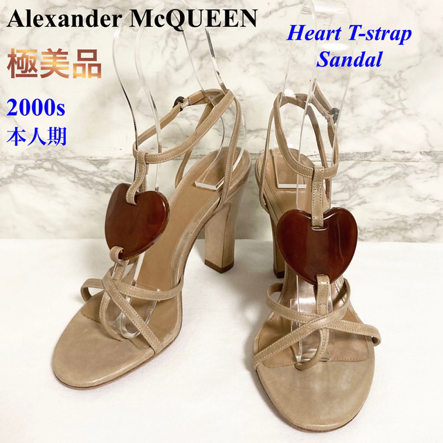 Alexander McQueen(アレキサンダーマックイーン)の【極美品 本人期】Alexander McQUEEN ハートTストラップサンダル レディースの靴/シューズ(サンダル)の商品写真