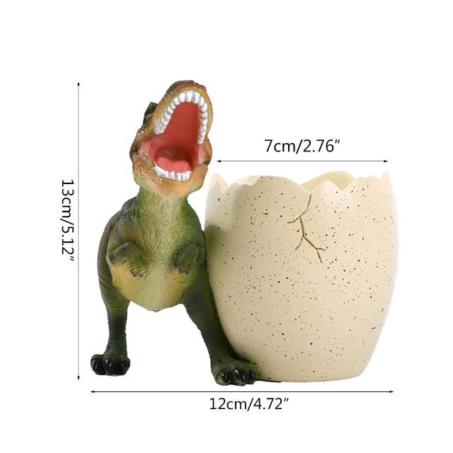 【色: グリーン】ペン立て 恐竜 ペンスタンド かわいい鉛筆ホルダー ペンオーガ 4