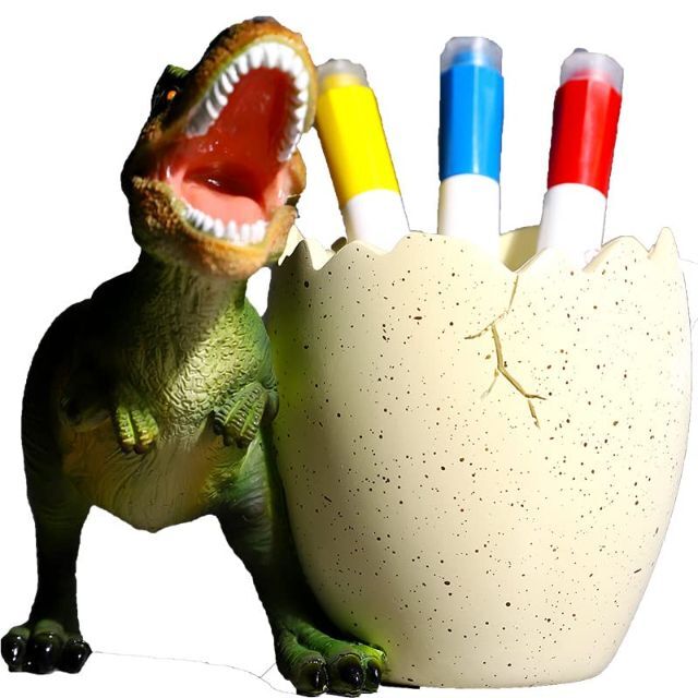 【色: グリーン】ペン立て 恐竜 ペンスタンド かわいい鉛筆ホルダー ペンオーガ 5