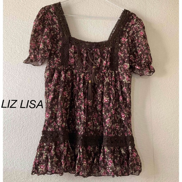 LIZ LISA(リズリサ)の美品　リズリサ　LIZ LISA  チュニック　レース　茶　重ね着 レディースのトップス(チュニック)の商品写真