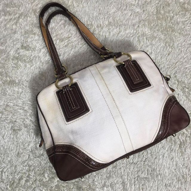 COACH(コーチ)の1980→1500円 コーチ★10737クロコ×キャンバス バッグ A4収納可 レディースのバッグ(ショルダーバッグ)の商品写真