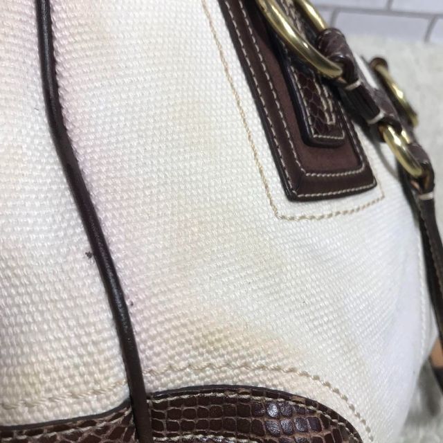 COACH(コーチ)の1980→1500円 コーチ★10737クロコ×キャンバス バッグ A4収納可 レディースのバッグ(ショルダーバッグ)の商品写真