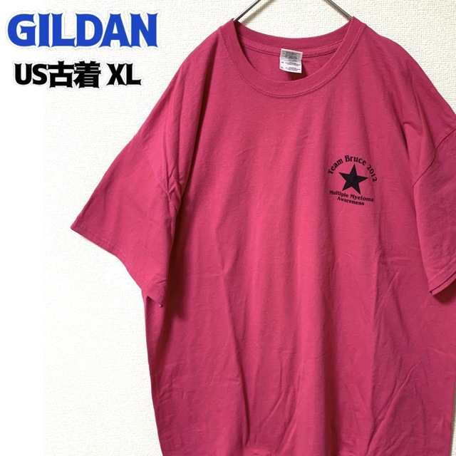 GILDAN(ギルタン)のUS古着 GILDAN ギルダン 半袖Tシャツ ゆるだぼ ヴィンテージ ピンク メンズのトップス(Tシャツ/カットソー(半袖/袖なし))の商品写真