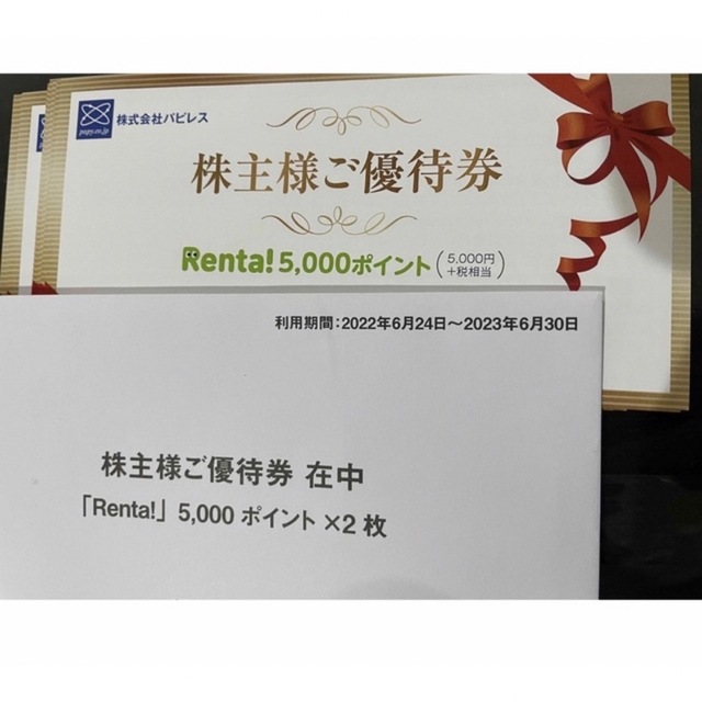 Renta 税込5500円相当ポイント チケットの優待券/割引券(その他)の商品写真