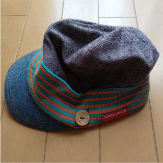 ラグマート(RAG MART)の帽子　RAGMART　サイズ50 　キャスケット　ツィード　秋冬　ボーダー　タグ(帽子)