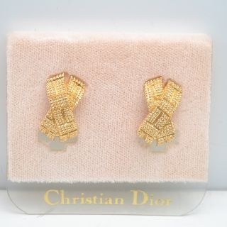 クリスチャンディオール(Christian Dior)の【状態良好】クリスチャンディオール クロスデザイン イヤリング ゴールド(イヤリング)