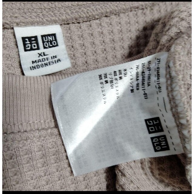 UNIQLO(ユニクロ)のUNIQLO ユニクロ　ワッフルクルーネックワンピース(長袖)　XL レディースのワンピース(ロングワンピース/マキシワンピース)の商品写真