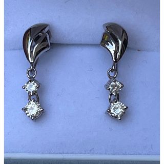 極美品◎ジュエリーマキPt850//0.11ct プラチナ・一粒ダイヤイヤリング