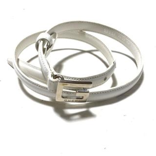 Gucci - GUCCI(グッチ) ベルト - 白 レザーの通販 by ブランディア