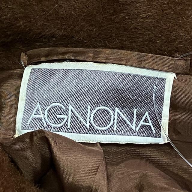 アニオナ AGNONA コート ロング 七分袖 シングル 42 L 赤 レッド