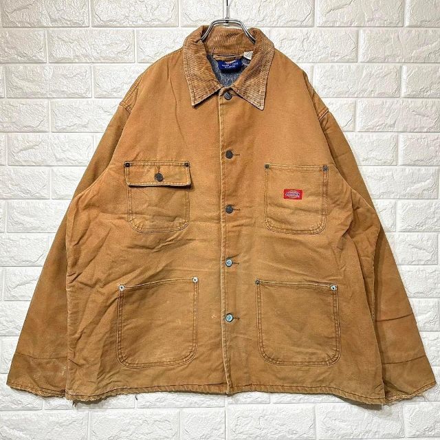 ビッグサイズ★ディッキーズDickies カバーオール ダック地 刺繍ロゴ 厚手