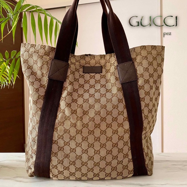 正規品 GUCCI グッチ GG柄 レザートートバッグ-