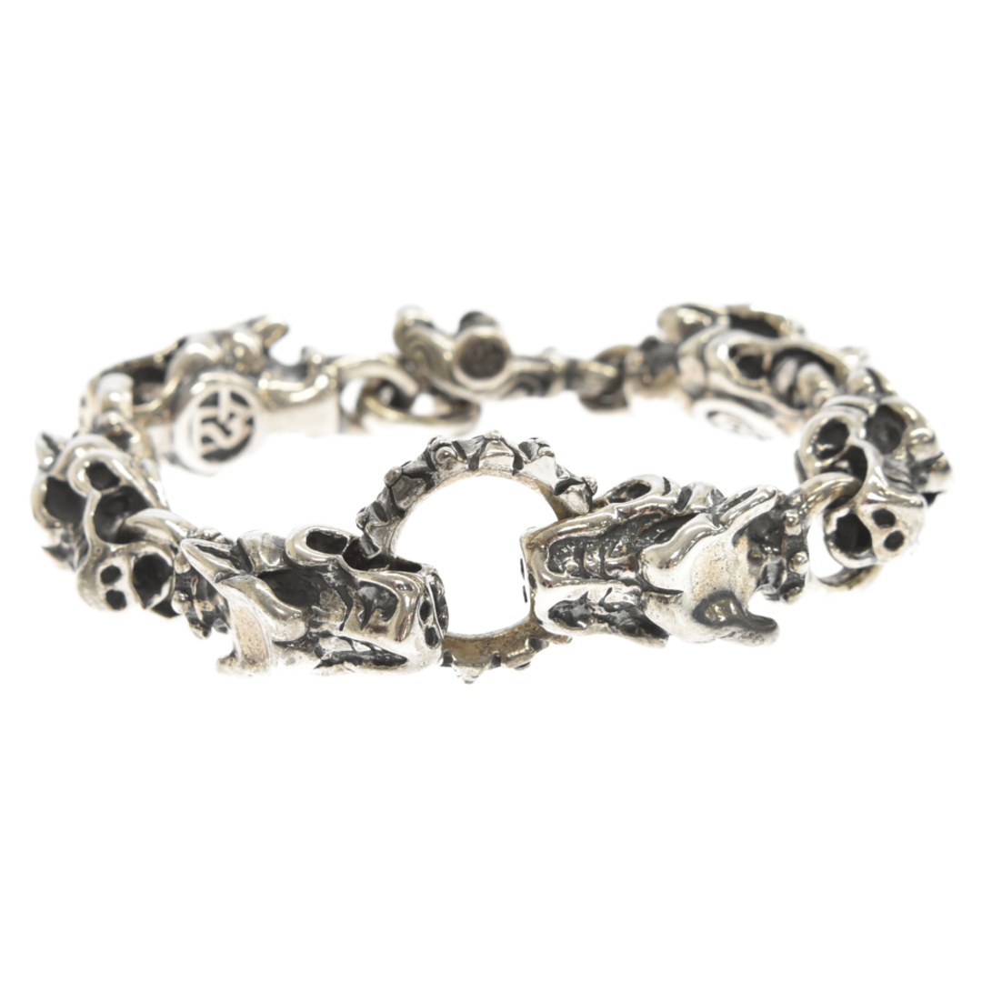 21センチ幅Travis Walker トラヴィスワーカー FACE-TO-FACE GARGOYLE BRACELET WITH T-BAR CZ ガーゴイル ブレスレット シルバー 6LINK