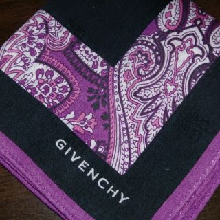 ジバンシィ(GIVENCHY)の新品･ｼﾞﾊﾞﾝｼ-・ﾊﾝｶﾁ･ﾌﾞﾗｯｸ・紫(ハンカチ)