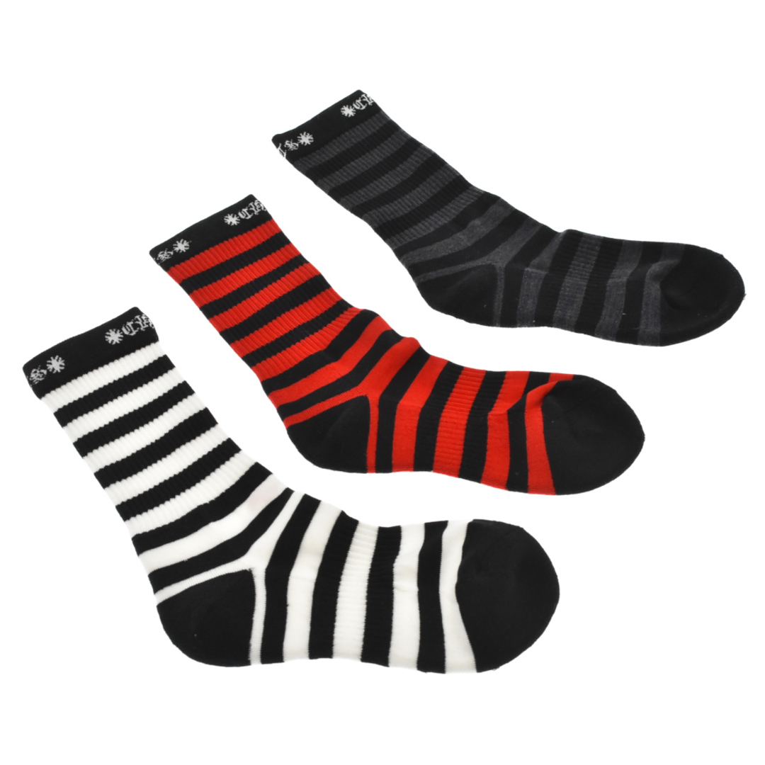 CHROME HEARTS クロムハーツ ソックス 3PK ストライプ ボーダー柄 - その他