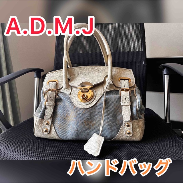 A.D.M.J.(エーディーエムジェイ)のA.D.M.J ハンドバッグ　デニム×ゴールド レディースのバッグ(ハンドバッグ)の商品写真