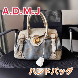 エーディーエムジェイ(A.D.M.J.)のA.D.M.J ハンドバッグ　デニム×ゴールド(ハンドバッグ)