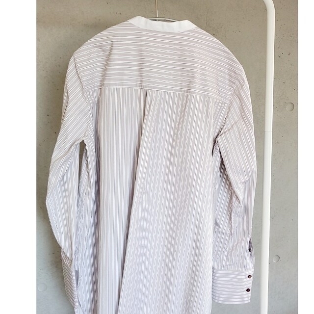 ebure - ebure エブール コットン ストライプ ロングシャツ 36の通販