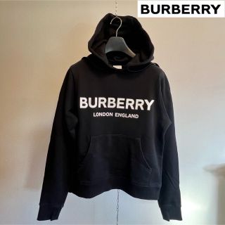 バーバリー(BURBERRY)のバーバリー　ティッシ期　BURBERRY ロゴ　パーカー　フーディー　黒　美品(パーカー)