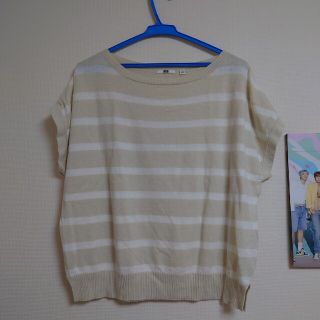 ユニクロ(UNIQLO)のUNIQLO サマーニット ボーダー カジュアル キレイめ(Tシャツ(半袖/袖なし))