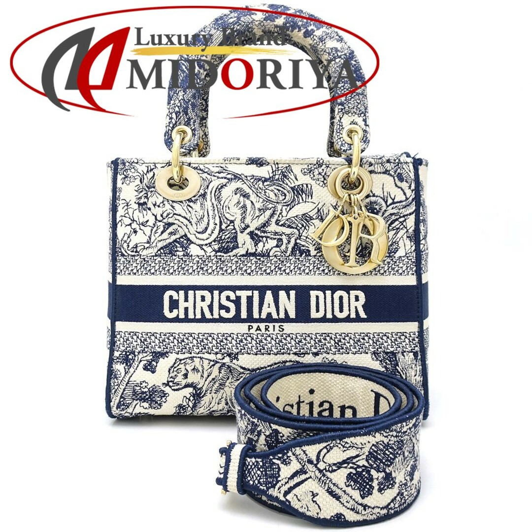 商品情報取扱店舗クリスチャンディオール Christian Dior LADY D－LITE ミディアム M0565OTDT_M808 2Wayバッグ トワル ドゥ ジュイ エンブロイダリー キャンバス ネイビー  ホワイト / 350260