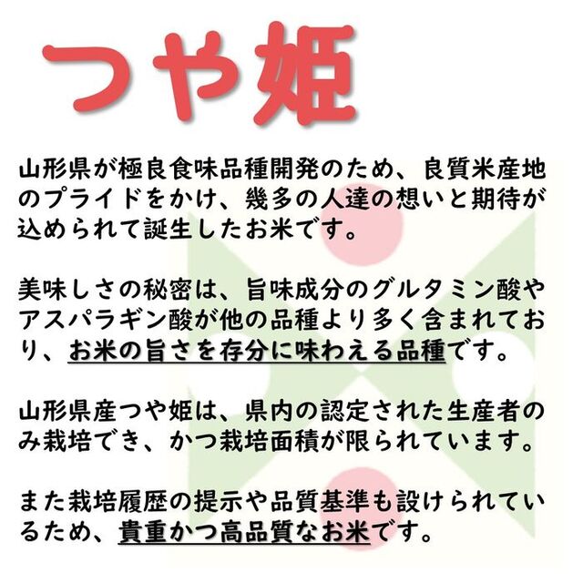 令和4年　山形県庄内産　つや姫　白米10kg　Ｇセレクション　特別栽培米