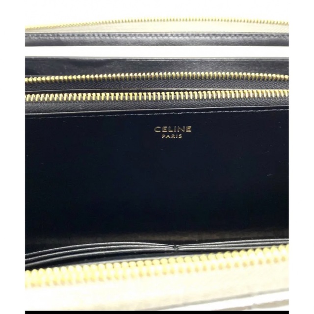 新品】CELINEセリーヌ Cチェーン ラージジップウォレット シルバー