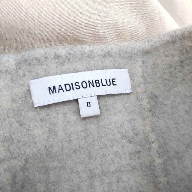 極美品　MADISON BLUE カシミヤ25%混　デザイン半袖ニット　ロゴ刺繍