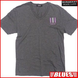 バーバリーブラックレーベル(BURBERRY BLACK LABEL)の廃盤 バーバリー シャツ M メンズ Vネック カットソー 半袖 X6825(Tシャツ/カットソー(半袖/袖なし))