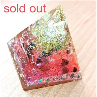 sold out  開運絵画　☆オルゴナイトピラミッド☆大(アート/写真)