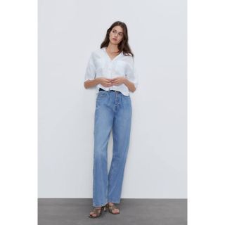 ザラ(ZARA)のzara クロップド丈　シャツ　ポケット(シャツ/ブラウス(半袖/袖なし))