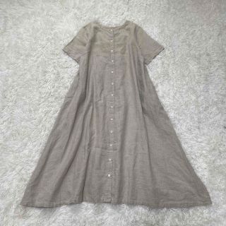 ネストローブ ロングワンピース 春服 シャツワンピース 綿 麻 ブラック