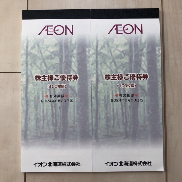 AEON(イオン)のイオン北海道　株主優待券　2万円分 チケットの優待券/割引券(ショッピング)の商品写真