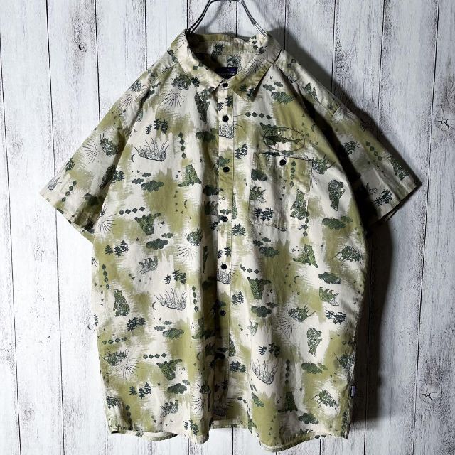 patagonia - 【美品 2XL】パタゴニア 刺繍ロゴ 総柄 ベアフォレスト