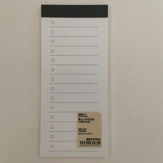 ムジルシリョウヒン(MUJI (無印良品))の無印良品　チェックリスト　メモ帳(ノート/メモ帳/ふせん)