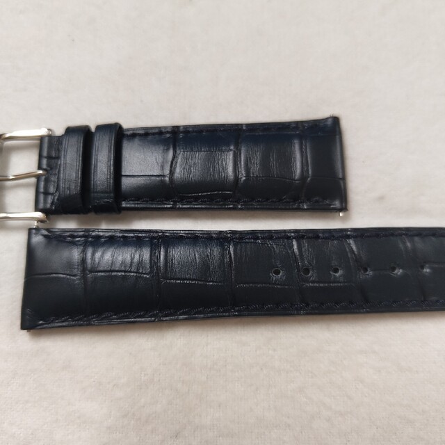 カミーユフォルネ アリゲーター レザーベルト 革ベルト 22mm幅 ブルー メンズの時計(レザーベルト)の商品写真
