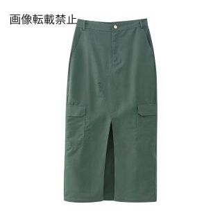 💚5月新作🦄11205◇green グリーン カーゴ タイトスカート (ロングスカート)