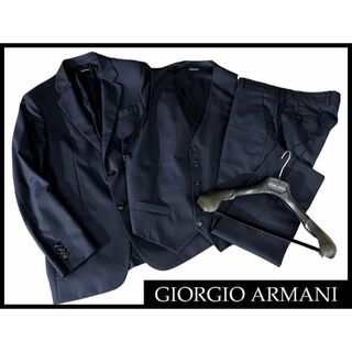 ジョルジオアルマーニ(Giorgio Armani)の定価45万 黒ラベル ジョルジオ アルマーニ 3ピース スーツ セットアップ 紺(セットアップ)