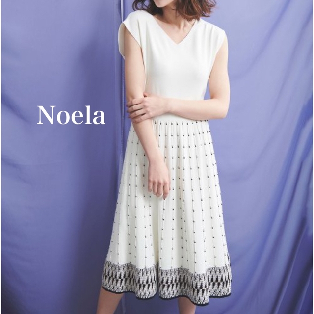 新しいスタイル ノエラNoela ニットワンピース　ホワイト白系　フリーサイズ　未使用品 ロングワンピース/マキシワンピース