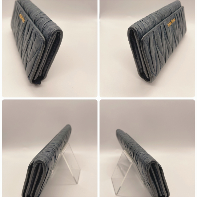 miumiu(ミュウミュウ)の【miumiu】ミュウミュウ　 マテラッセ　 長財布　 二つ折り　 ギャザー レディースのファッション小物(財布)の商品写真