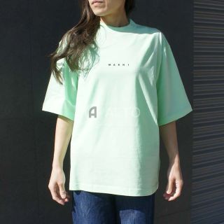 マルニ(Marni)のMARNI マルニ コットン ちびロゴ  プリント  半袖Tシャツ グリーン (Tシャツ(半袖/袖なし))