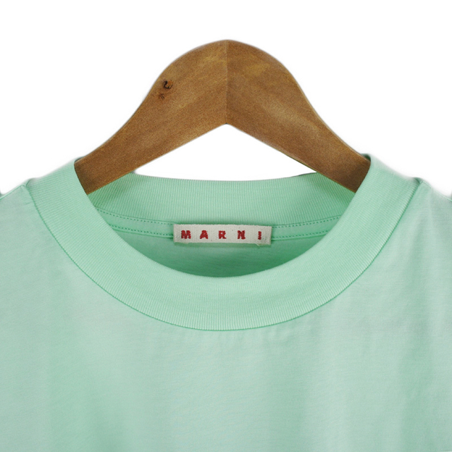 MARNI マルニ コットン ロゴ  プリント 半袖Tシャツ　グリーン×ブルー 5