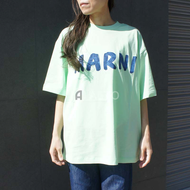 数量限定価格!! MARNI マルニ コットン ロゴ プリント 半袖Tシャツ