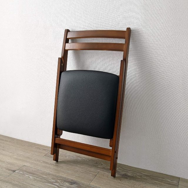 【色: ブラウン】萩原 折りたたみ 椅子 コンパクト チェア ダイニング リビン 3