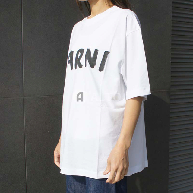 Marni - MARNI マルニ コットン ロゴ プリント Tシャツ ホワイト