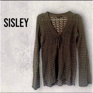 シスレー(Sisley)のシスレー　SISLEY カーディガン風　トップス　カーキ　Sサイズ　ニット(カットソー(長袖/七分))