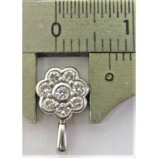 Pt900 プラチナ ペンダント 花柄 ダイヤ 8ヶ 0.15ct